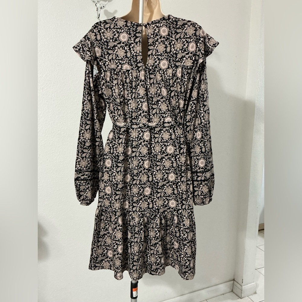 NWT Boden Black Floral Trim Detail Jersey Mini Dress US 10R - Picture 5 of 16